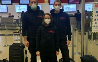 The CADUS team at the airport.