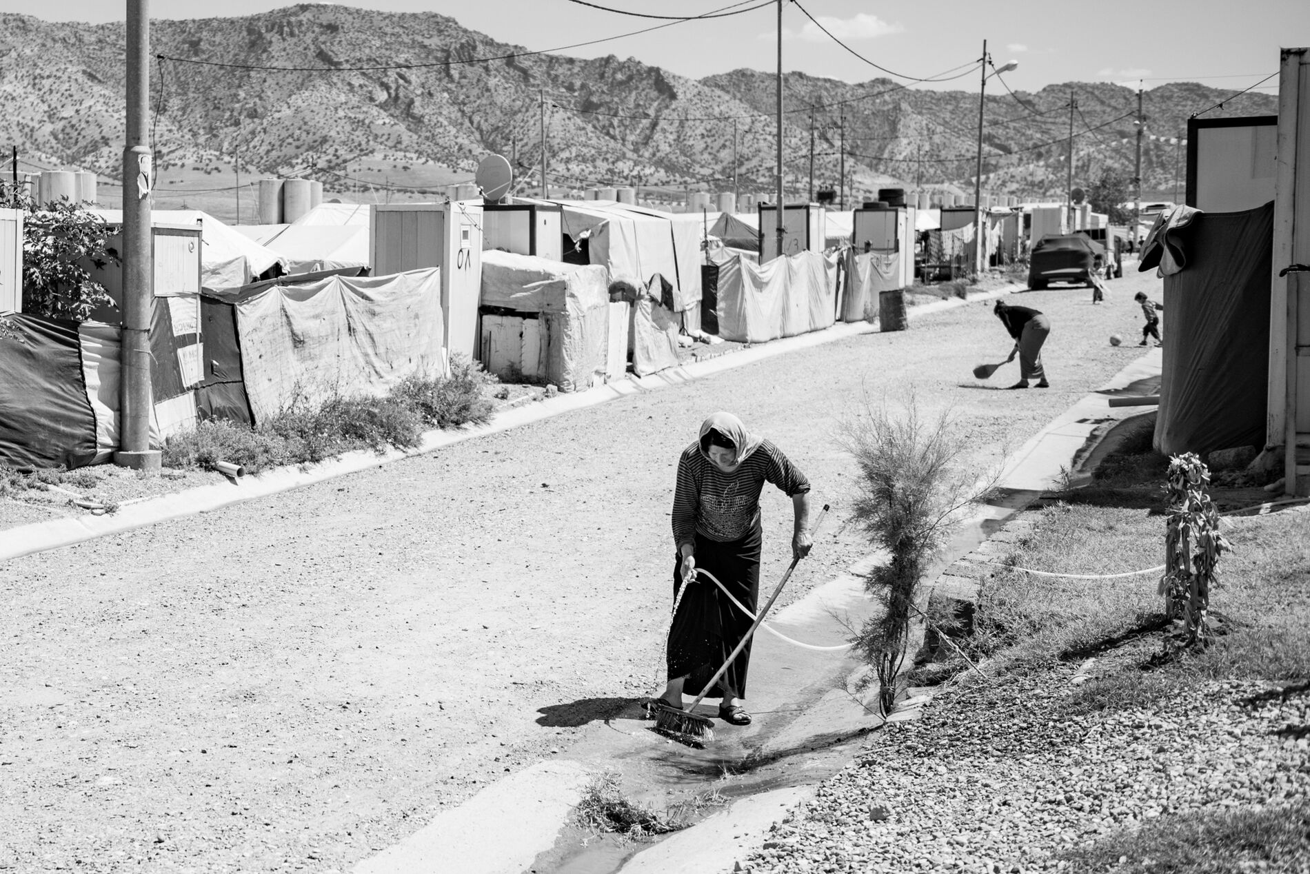 View in to a street of Bajed Kandala refugee camp, northern Iraq 2018